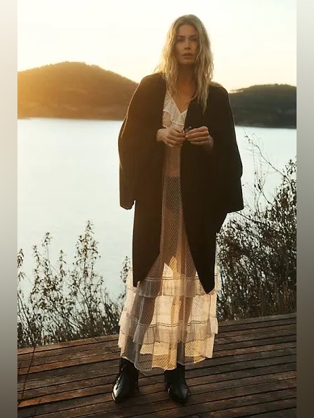 By Anthropologie The Mariel Longline Cardigan Black